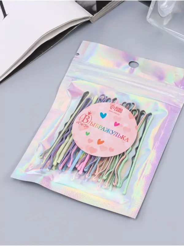 Невидимки для волос Выбражулька &laquo;Классика люкс&raquo;, набор 24 шт., 5 см, яркие