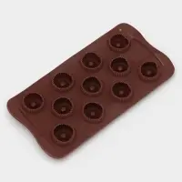 Форма для конфет и шоколада Доляна &laquo;Колечко.Риб&raquo;, силикон, 21&times;10.5&times;1.8 см, 11 ячеек, коричневая
