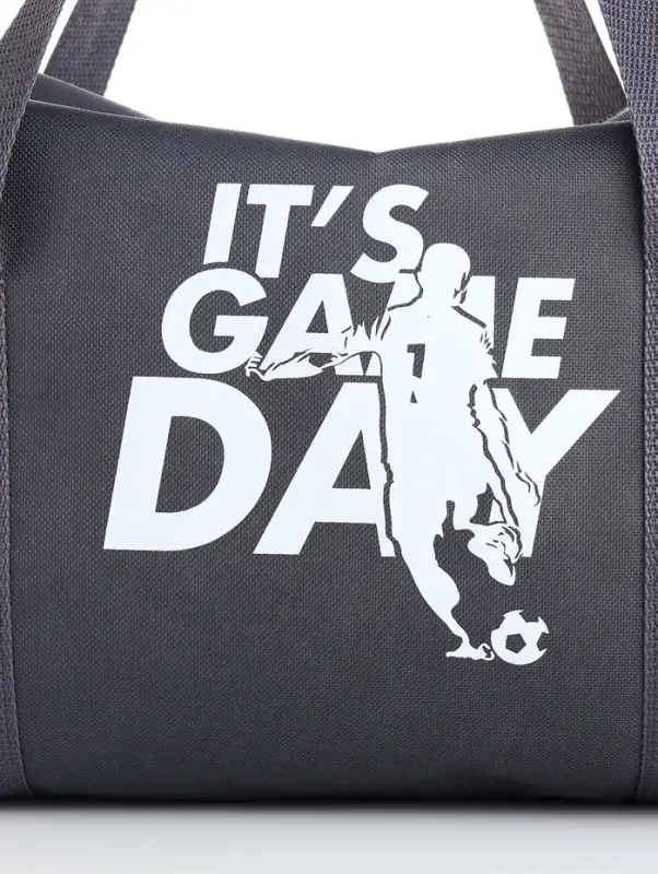 Сумка спортивная на молнии TEXTURA, с подкладкой, длинный ремень, с принтом, маленький размер, серая