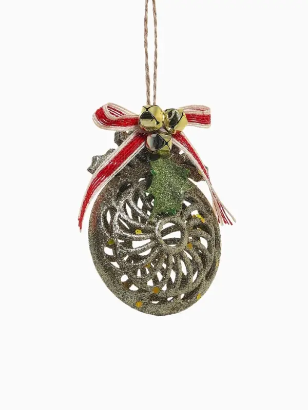 Ёлочная игрушка &laquo;Шар ажурный&raquo; 8&times;10 см, золото