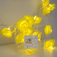Гирлянда &laquo;Нить&raquo; 5 м с насадками &laquo;Розы жёлтые&raquo;, IP20, прозрачная нить, 20 LED, свечение тёплое белое, 220 В