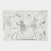 Набор салфеток для стола Доляна &laquo;Цветы&raquo;, 44.5&times;30 см, 4 шт., ПВХ, серебристый