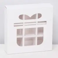 Коробка для 9 конфет «дляарок», белый 13.7×13.7×3.8 см