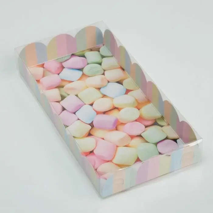 Коробка для печенья, кондитерская упаковка с пластиковой крышкой, You make me happy, 21 х 10.5 х 3 см Коробка для печенья, кондитерская упаковка с пластиковой крышкой, You make me happy, 21 х 10.5 х 3 см