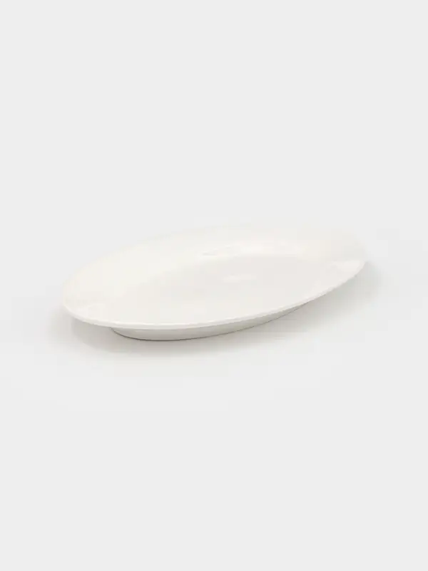 Блюдо сервировочное c утолщённым краем Доляна White Label, 37&times;23.5&times;3 см, фарфор, белое