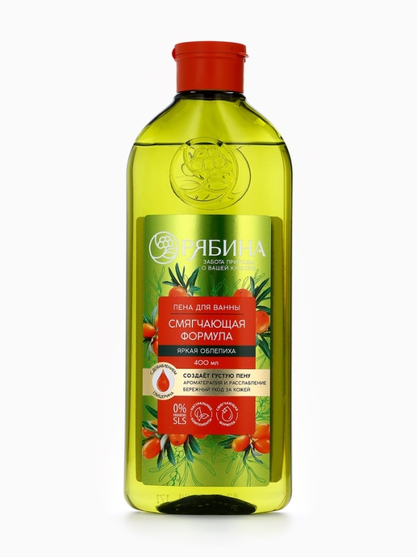 Пена для ванны, смягчающая формула, аромат облепихи, 400 мл, Рябина Пена для ванны, смягчающая формула, аромат облепихи, 400 мл, Рябина