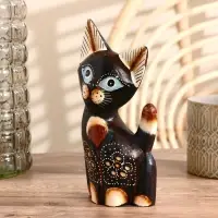 Сувенир дерево "Кошка с синими глазами" 5х9х20 см