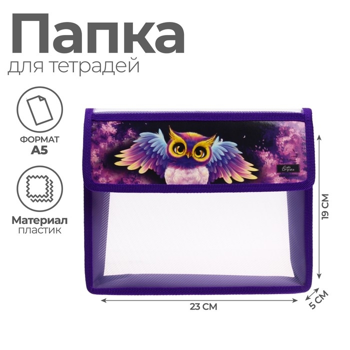 Папка для тетрадей А5 (230 х 190 х 50 мм), с клапаном на липучке, пластик/текстиль, Calligrata Папка для тетрадей А5 (230 х 190 х 50 мм), с клапаном на липучке, пластик/текстиль, Calligrata