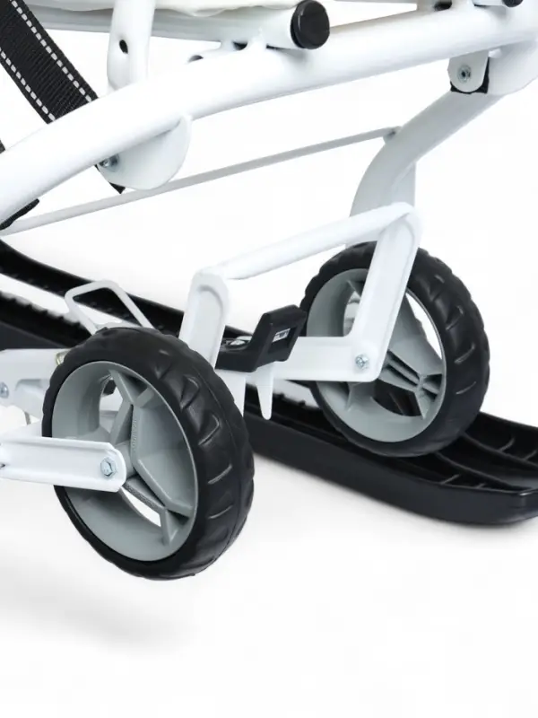 Снегокат «Тимка спорт 6Д» с забавными медвежатами, с двумя спинками, с родительской ручкой, бирюзовый, ТС6Д/ЗМ Nika