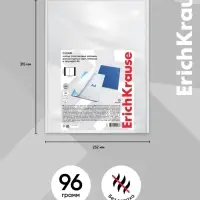 Набор обложек ПП 10 шт., 306&times;426 мм (А4), 50 мкм, ErichKrause Glossy Clear, для контурных карт, атласов и раб.тетрадей, фиксированная, глянцевые