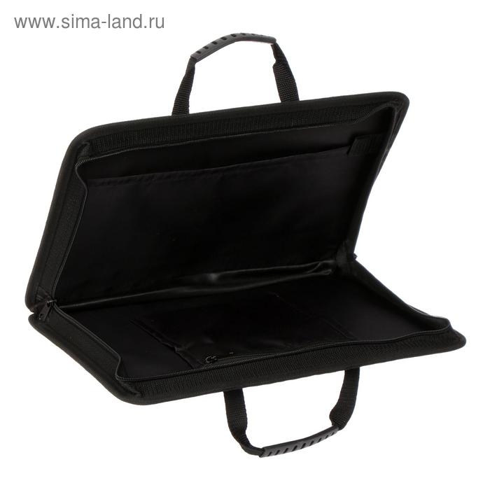 Папка с ручками текстильная, А4, 365 х 260 х 50 мм, 2С13 Папка с ручками текстильная, А4, 365 х 260 х 50 мм, 2С13 "Тихвин", каркасная, "Жакард чёрный"