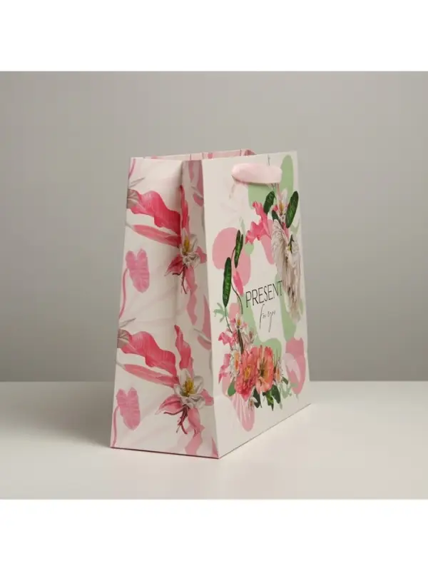 Пакет подарочный ламинированный квадратный, упаковка, &laquo;Present for you&raquo;, 30&times;30&times;12 см