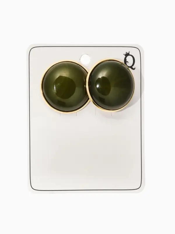 Серьги акрил &laquo;Стиль&raquo;, круг, зелёные в золоте