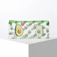 Пенал мягкий 1 отделение, 95 х 205 мм, плоский, ПВХ, Calligrata "Avocado with love"