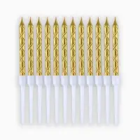 Свечи для торта, золото, 12 шт., 11&times;0.5 см