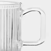 Кружка &laquo;Грани&raquo;, 350 мл, 8.5&times;9.5 см, боросиликатное стекло, прозрачная