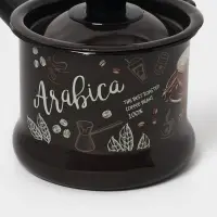 Ковш эмалированный &laquo;Арабика&raquo;, 1 л, тёмно-коричневый