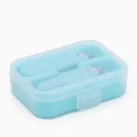 Кусачки книпсер, набор, 2 предмета, в футляре, бирюзовые, серебристые