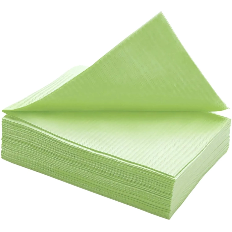 Салфетка Салфетки ламинир, 33x45см, зеленые 500 шт/уп, бумага + п/э