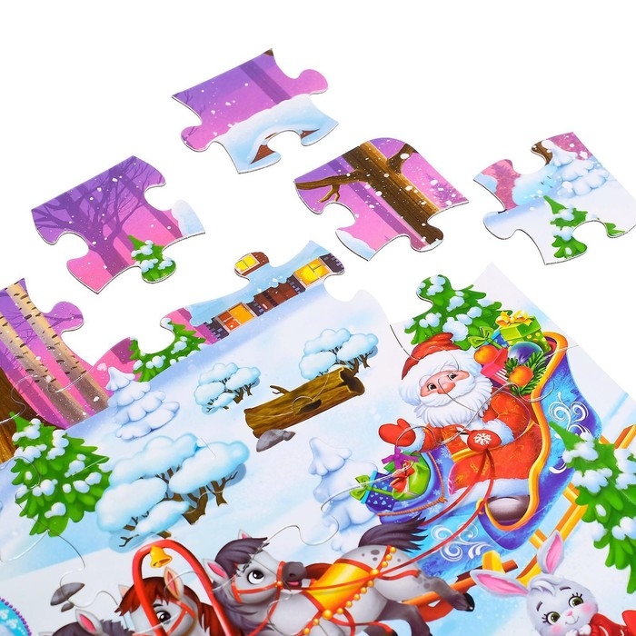 Пазлы с окошками «Зверята в лесу», 7 окошек, 27 деталей Пазлы с окошками «Зверята в лесу», 7 окошек, 27 деталей