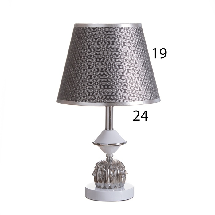 Лампа настольная Лампа настольная "Яна" 1х40Вт Е27 1х5Вт LED белый/дымчатый 25х25х41см