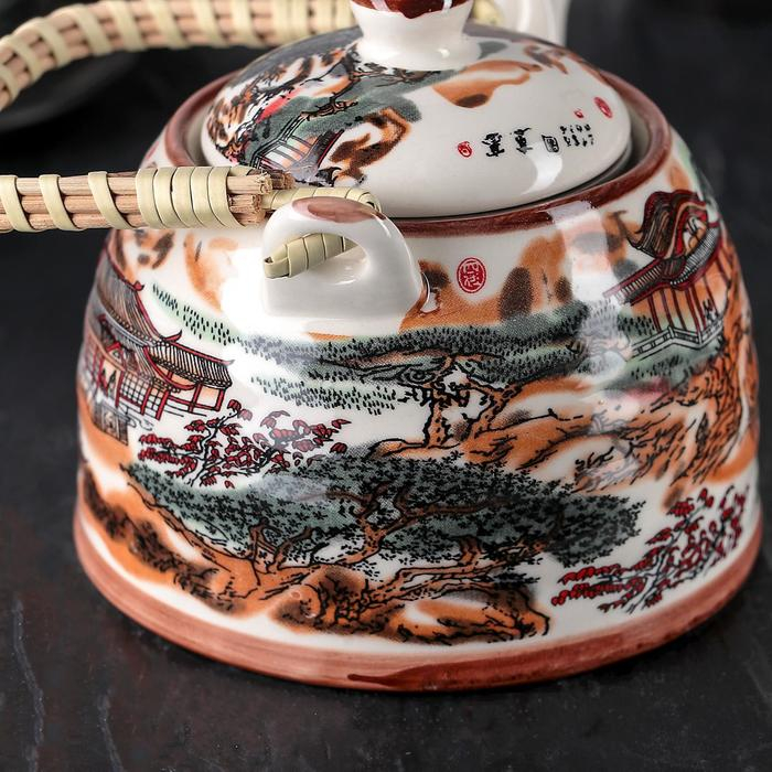 Чайник керамический заварочный с металлическим ситом «Пейзаж», 600 мл Чайник керамический заварочный с металлическим ситом «Пейзаж», 600 мл