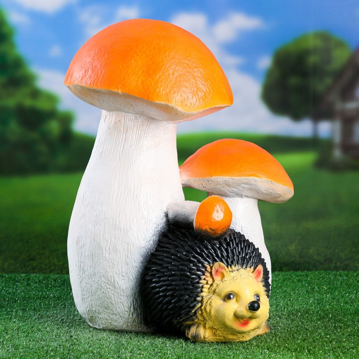 Садовая фигура  Садовая фигура "Еж под грибом" 36х33х44см