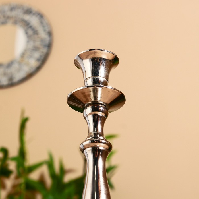 Подсвечник алюминий  Подсвечник алюминий "Лестница" на 1 свечу 11х11х31 см