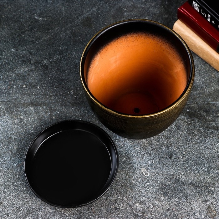 Горшок цветочный Горшок цветочный "Изысканность" коричневый, 2,4 л