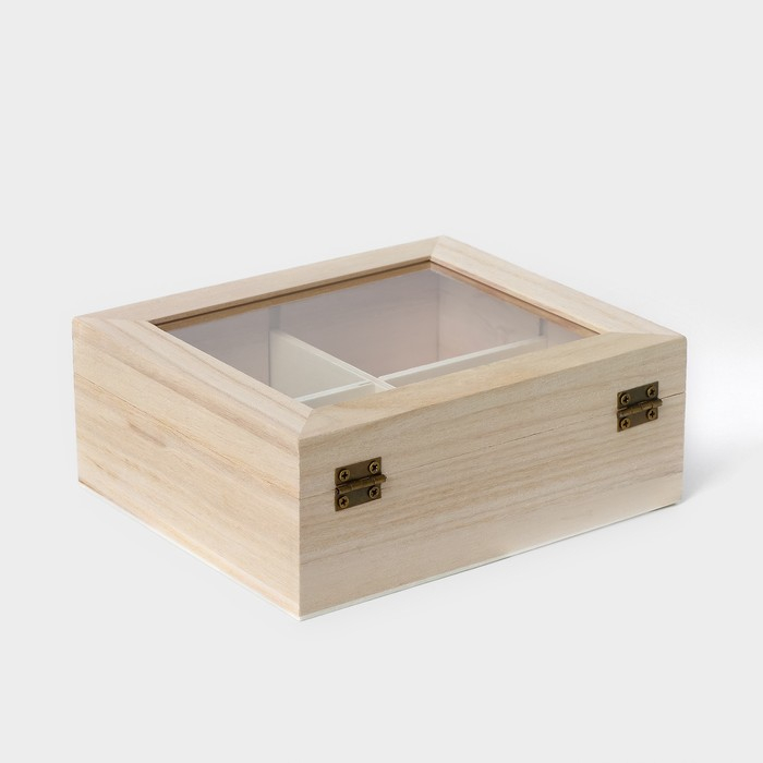 Ящик для хранения чайных пакетиков Доляна «Цейлон», 4 ячейки, 16×13,8×6,5 см Ящик для хранения чайных пакетиков Доляна «Цейлон», 4 ячейки, 16×13,8×6,5 см