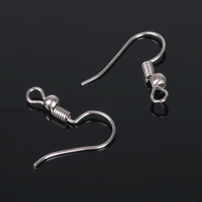 Швензы-крючки с бусиной (набор 5 пар), цвет серебро Швензы-крючки с бусиной (набор 5 пар), цвет серебро