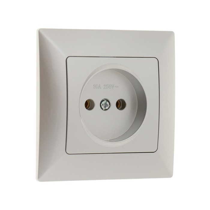 Розетка одноместная Luazon Lighting  Розетка одноместная Luazon Lighting "Антей", 10 А, скрытая, без з/к, серебристая