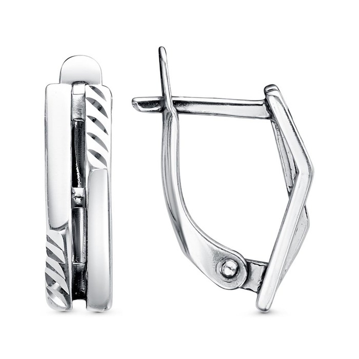 Серьги «Штиль», посеребрение с оксидированием Серьги «Штиль», посеребрение с оксидированием