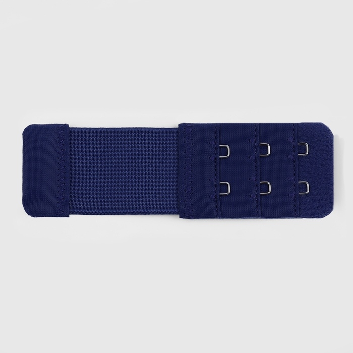 Застёжка-удлинитель для бюстгальтера, 3 ряда 2 крючка, 3,2 × 10,5 см, 5 шт, цвет тёмно-синий Застёжка-удлинитель для бюстгальтера, 3 ряда 2 крючка, 3,2 × 10,5 см, 5 шт, цвет тёмно-синий