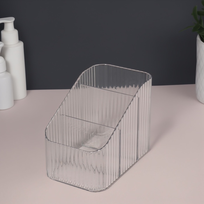 Органайзер для хранения «CRISTAL», 3 секции, 15 × 11 × 9 см, цвет прозрачный Органайзер для хранения «CRISTAL», 3 секции, 15 × 11 × 9 см, цвет прозрачный