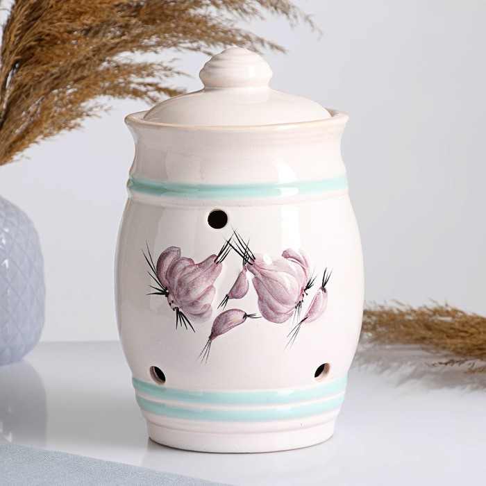 Банка для хранения чеснока  Банка для хранения чеснока "Глазурь" 2 л