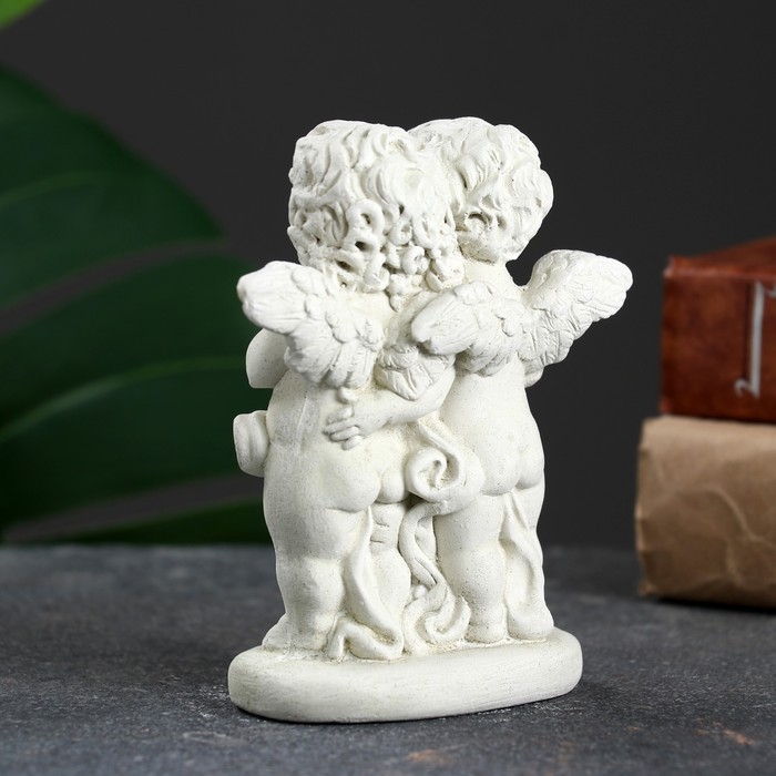 Фигура Фигура "Ангелочки с сердцем" состаренный, 12х11х6см