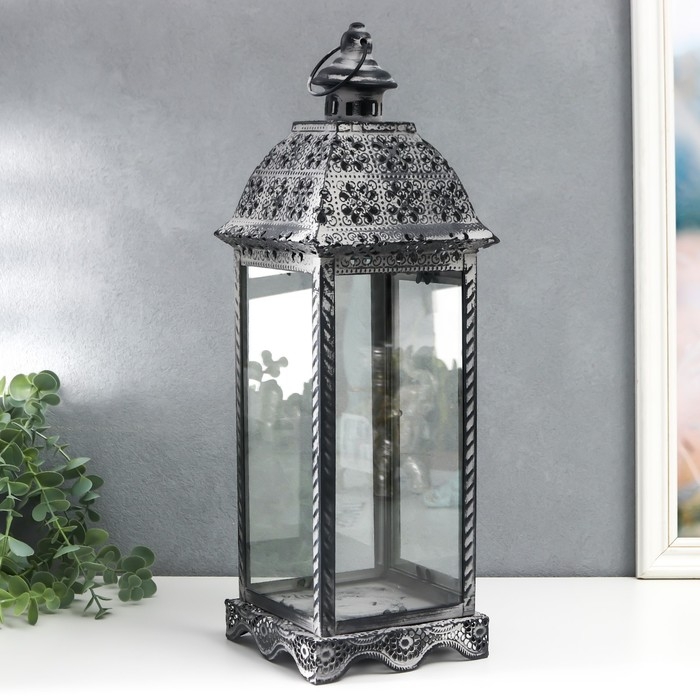 Подсвечник металл фонарь Подсвечник металл фонарь "Цветы из бабочек" 45х14,5х14,5 см