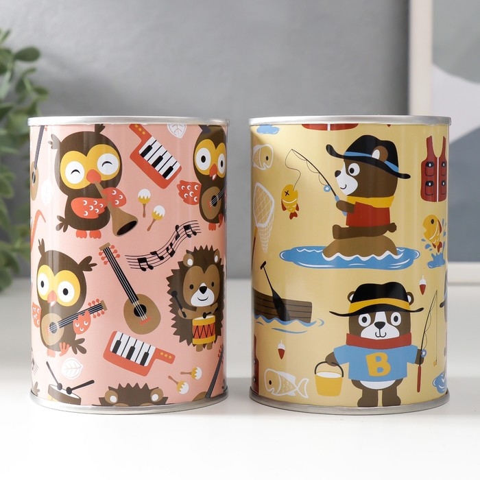 Копилка металл банка Копилка металл банка "Весёлые приключения" МИКС 7,5х7,5х10 см