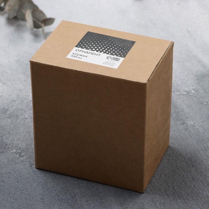 Кружка керамическая «Орнамент», 450 мл, цвет чёрный