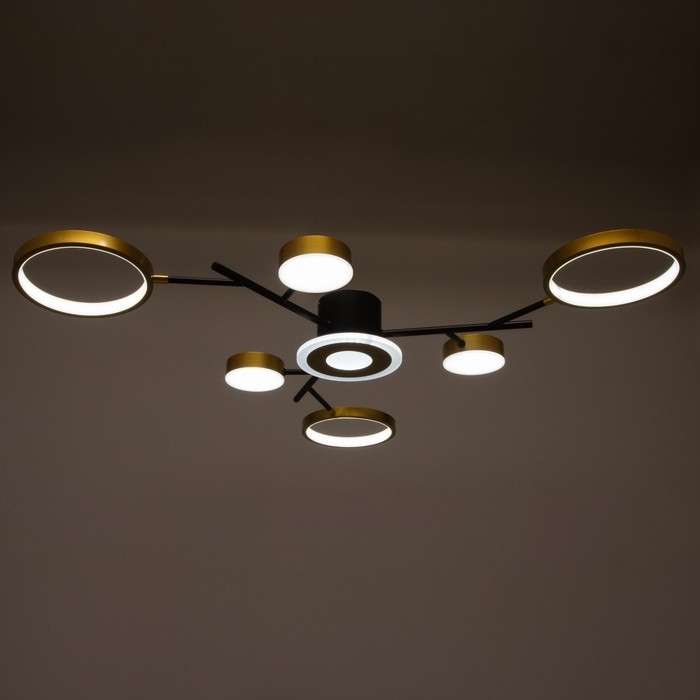 Люстра с ПДУ 2300/7GD LED 150Вт 3000-6000К золото 75х75х9 см BayerLux