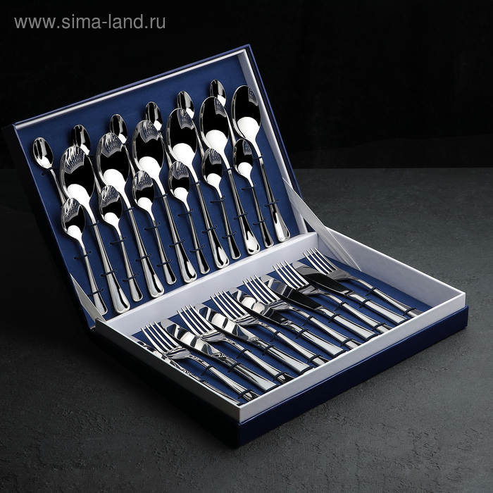 Набор столовых приборов «Мондиал», 30 предметов, толщина 2,5 мм, декоративная коробка Набор столовых приборов «Мондиал», 30 предметов, толщина 2,5 мм, декоративная коробка