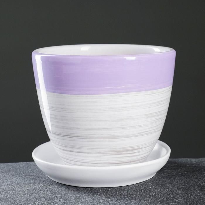 Горшок цветочный Акварель фиолет 1 л Горшок цветочный Акварель фиолет 1 л