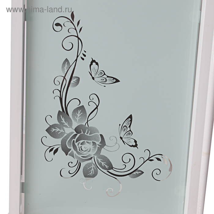 Столик косметолога 52×32×80, на колеса×, 3 полки, цвет белый (РИСУНОК НА СТЕКЛЕ МИКС)