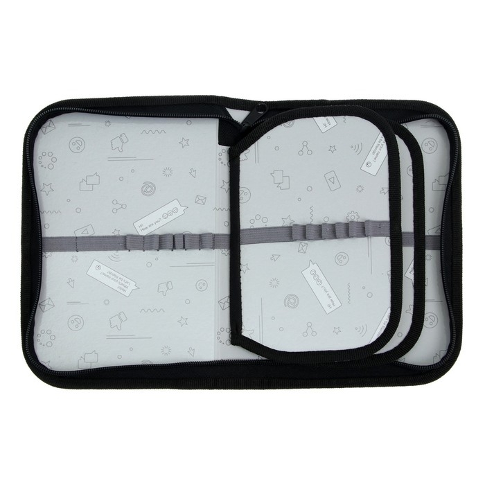 Пенал 3 секции, вкладка внутри, 140 х 210 х 40 мм, тканевый, Calligrata TOP Block Пенал 3 секции, вкладка внутри, 140 х 210 х 40 мм, тканевый, Calligrata TOP Block "Маска"