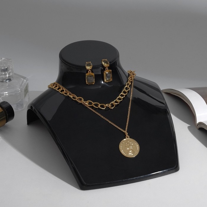 Бюст для украшений, 19,5×9,8×16 см, цвет чёрный