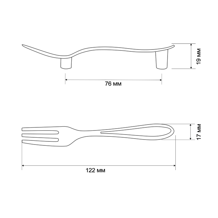 Ручка-скоба Ручка-скоба "Вилка" CAPPIO RSC002, м/о 76 мм, цвет античная бронза