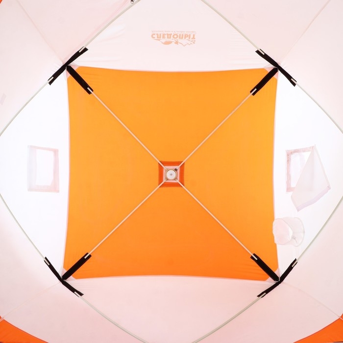 Палатка зимняя куб СЛЕДОПЫТ 1.8 х 1.8 м, ткань Oxford, цвет оранжево-белый Палатка зимняя куб СЛЕДОПЫТ 1.8 х 1.8 м, ткань Oxford, цвет оранжево-белый