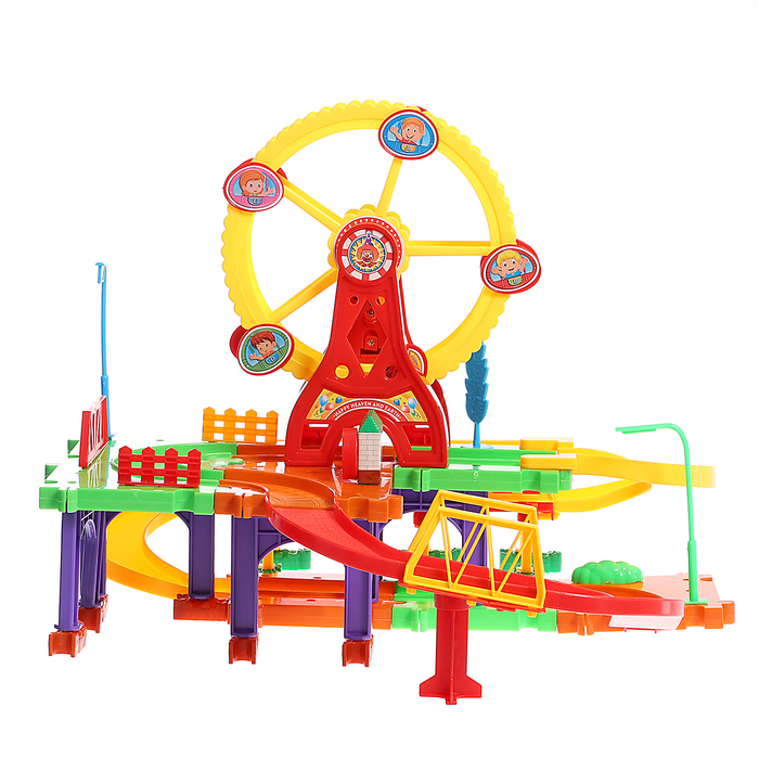 Железная дорога &laquo;Забавное путешествие&raquo;, 2 паровоза, работает от батареек