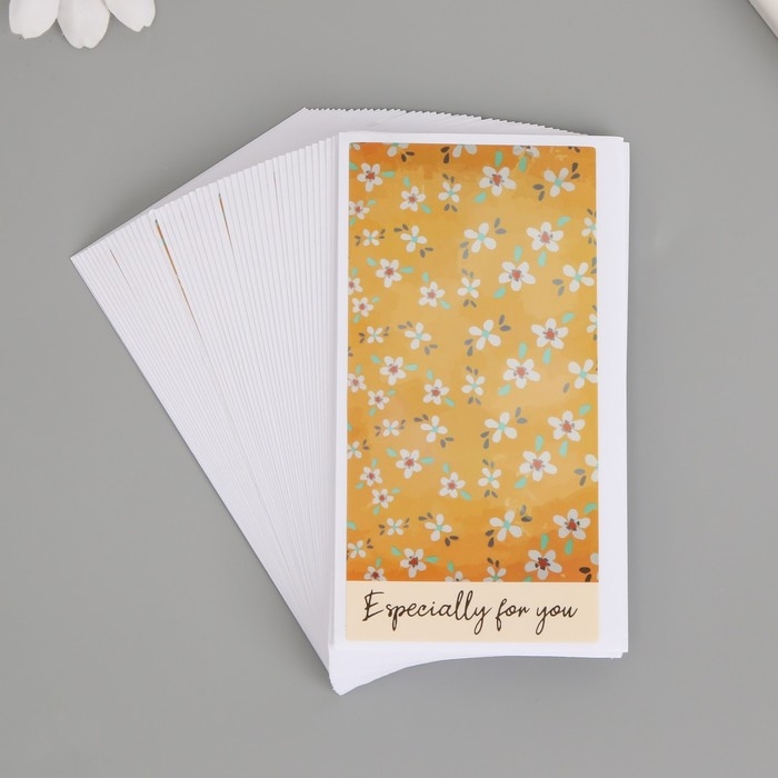 Наклейка бумага благодарность Наклейка бумага благодарность "Ромашки на жёлтом фоне" набор 50 шт 10х5 см